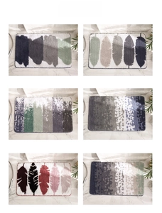 Detailed grid showing six patterns of flocking bath mats with non-slip backing