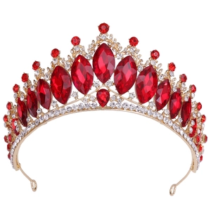 Luxury Baroque Bridal Crown Tiara Retro Alloy Rhinestone Crystal Wedding Birthday Party Headpiece For Women