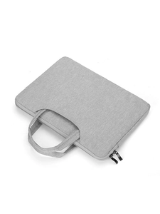 Minimalist waterproof 14-inch laptop sleeve bag with handle and shockproof grey fabric