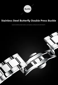 Silberne Butterfly-Faltschließe aus Edelstahl für hochwertige Uhrenarmbänder