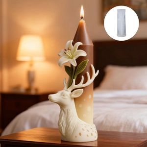 DIY silicone mold for lily and deer head candle making with elegant floral details