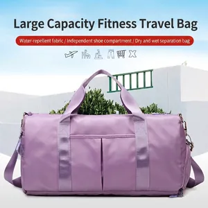 Oxford Large Capacity Travel Duffel Bag With Independent Shoe Compartment Dry Wet Separation For Gym Yoga Sports Training