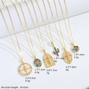 Golden Virgin Mary pendant necklaces with sizes and weights for various vintage designs