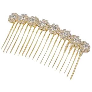 Peigne à cheveux de mariage doré élégant avec motifs de tournesol en strass brillants