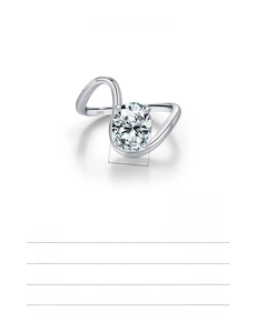 Detail view of S925 sterling silver ring featuring a large oval sparkling diamond inlay