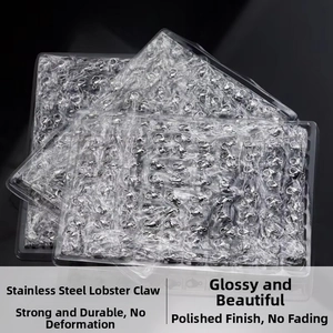 Polished stainless steel lobster clasps in bulk packaging for jewelry making DIY
