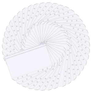 Stack of clear A5 A6 PVC zipper binder pockets for 6-ring notebooks in a fan layout