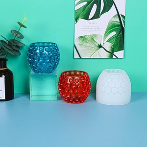 Detailed bubble texture silicone mold for DIY resin candles and crystal soap holders
