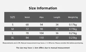 Guide des tailles pour mini-jupe en cuir avec mesures de la taille et des hanches