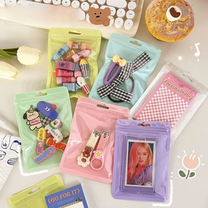 Colorful macaron resealable bags for organizer storage of makeup brushes and accessories