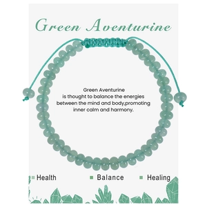 Natural Stone Beads Bracelet Adjustable Handmade Woven Cord Healing Crystal Jewelry For Women Men Gift