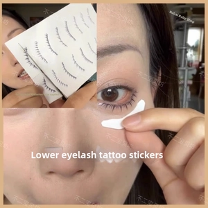 Detailed application guide for waterproof lower eyelash tattoo stickers for eye makeup