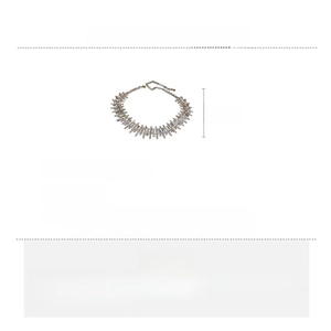 Size chart showing 43.7cm rhinestone choker necklace with 15.2cm extension chain
