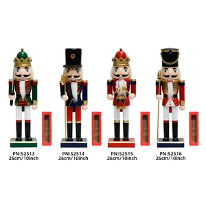 Lot de 4 figurines casse-noisettes en bois de 26 cm pour la décoration de Noël