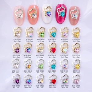 Bijoux Ongles Coeur 3D Alliage Strass Creux Lettre Love Décoration Manucure Pour Art Des Ongles DIY Saint Valentin