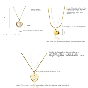 Detailed comparison of three vintage 18K gold heart pendants with specific dimensions