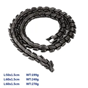 Tableau des tailles pour collier chaîne dragon avec détails de longueur et de poids