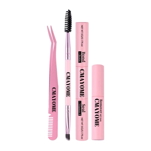 Pink DIY eyelash kit with Bond, Seal, Remover, tweezers, and dual-head brush set