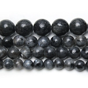 Natural black flash labradorite loose round beads in four different sizes for DIY jewelry