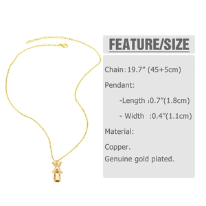 Detail view of 18k gold plated windmill pendant with precise size and material specs