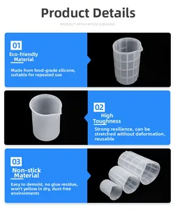 Detail of high-toughness non-stick silicone measuring cup with reinforced mesh structure