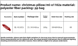 Größentabelle für das rot-weiß gestreifte Weihnachts-Plüschkissen in Bonbonform