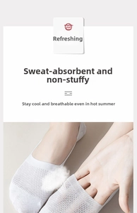 Détail de la chaussette invisible en maille blanche montrant la texture respirante et l'élasticité