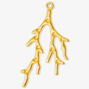 Golden 304 stainless steel tree branch pendant jewelry accessory for DIY necklace making