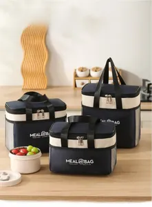 Close-up of insulated lunch bag interior with thickened aluminum foil for heat retention