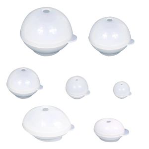 Set of 7 white translucent egg-shaped and spherical resin casting molds for DIY crafts