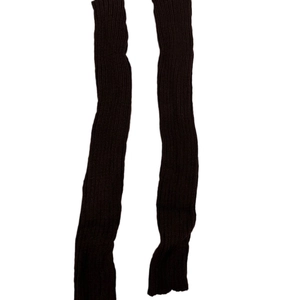 50cm dark knitted arm warmers for women with visible texture in a minimalist style