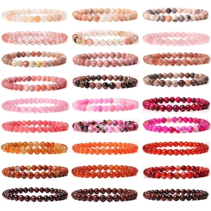 Natural Stone Beaded Bracelet Elastic Stretch Round Gemstone Yoga Healing Fashion Jewelry For Men And Women