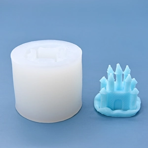 Castle shape silicone mold for DIY cake baking and candle making with 3D texture