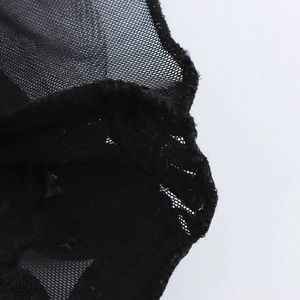 Elegant black V-neck mesh shirt for women featuring detailed embroidery and sheer texture