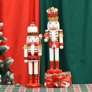 38cm wooden nutcracker king puppets in candy ice cream colors for Christmas decor