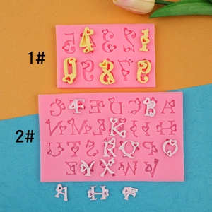 Stampo In Silicone Numeri Lettere Forma Di Cuore Per DIY Fondant Cioccolato Resina Argilla Gesso Decorazione Pasticceria