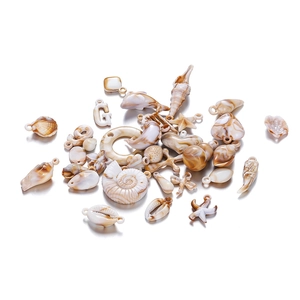 Acrylic Charms Pendants Ocean Series Shell Dolphin Heart Shape Marble Texture For DIY Jewelry Making Necklaces Retro Style