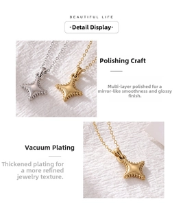 Detailed macro of star pendants with polished finish and vacuum plating texture