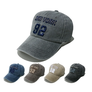 Vintage Washed Cotton Baseball Cap With New York 92 Embroidery Adjustable Athletic Retro Style For Men Women