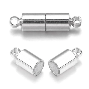 Silberne Magnetverschlüsse für DIY Armbänder und Ketten mit Verbindungsringen