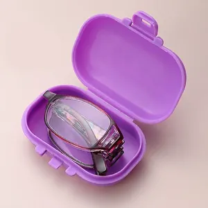 Eleganti occhiali da lettura pieghevoli da donna con montatura viola e custodia