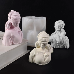 Goddess silicone candle mold and finished classical busts for DIY aromatherapy art