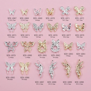 Butterfly Nail Art Charms Alloy Rhinestone Metal 3D Hollowed Manicure Decoration DIY Design Accessories