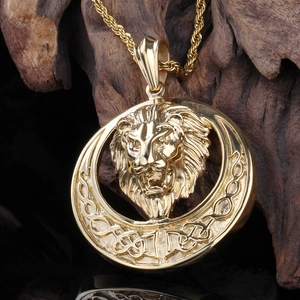 Lion Head Pendant Necklace Stainless Steel Hip Hop Punk Celtic Knot Retro Fashion Jewelry For Men