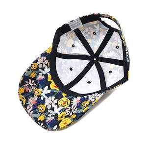 Casquette de baseball à fleurs en 100% polyester avec boucle métallique réglable