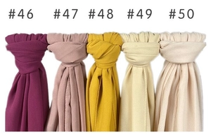 Detailed color options for pearl chiffon scarves featuring shades 46 to 50 on white background