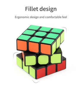 Detail of 3x3 magic cube with fillet design and ergonomic feel for smooth rotation