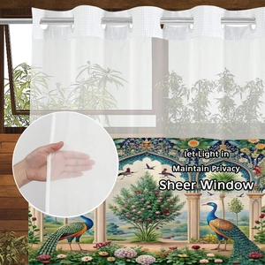 Sheer white window curtain with grommet top for privacy and natural light filtering