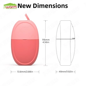 Detailed dimensions of the pink silicone face ice mold massager with product measurements