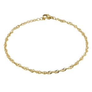 Collier chaîne à vagues d'eau en acier inoxydable plaqué or 18 carats avec fermoir